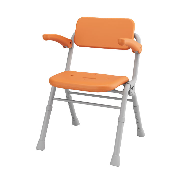 シャワーチェア [ユクリアAir] ミドルSPワンタッチ オレンジ | 日本  